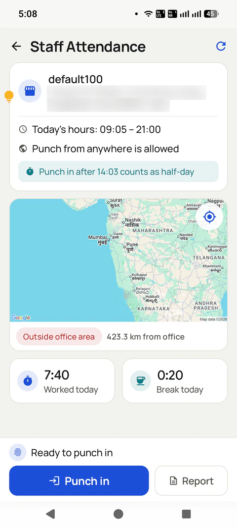 Staff Attendance With Selfie & Location in the RMDialer app