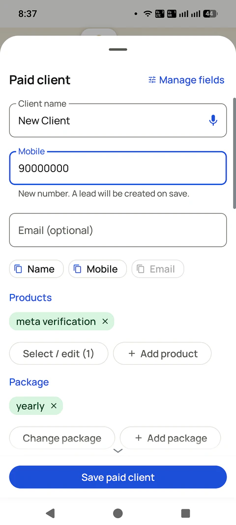 Paid Clients, Payments & Renewals in the RMDialer app