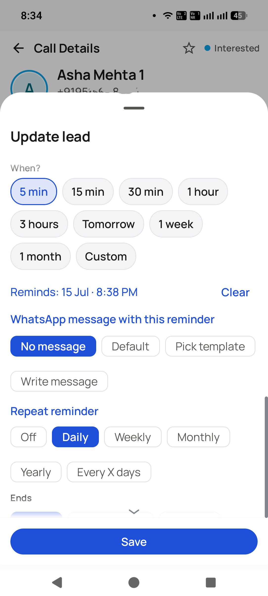 Set it as you hang up