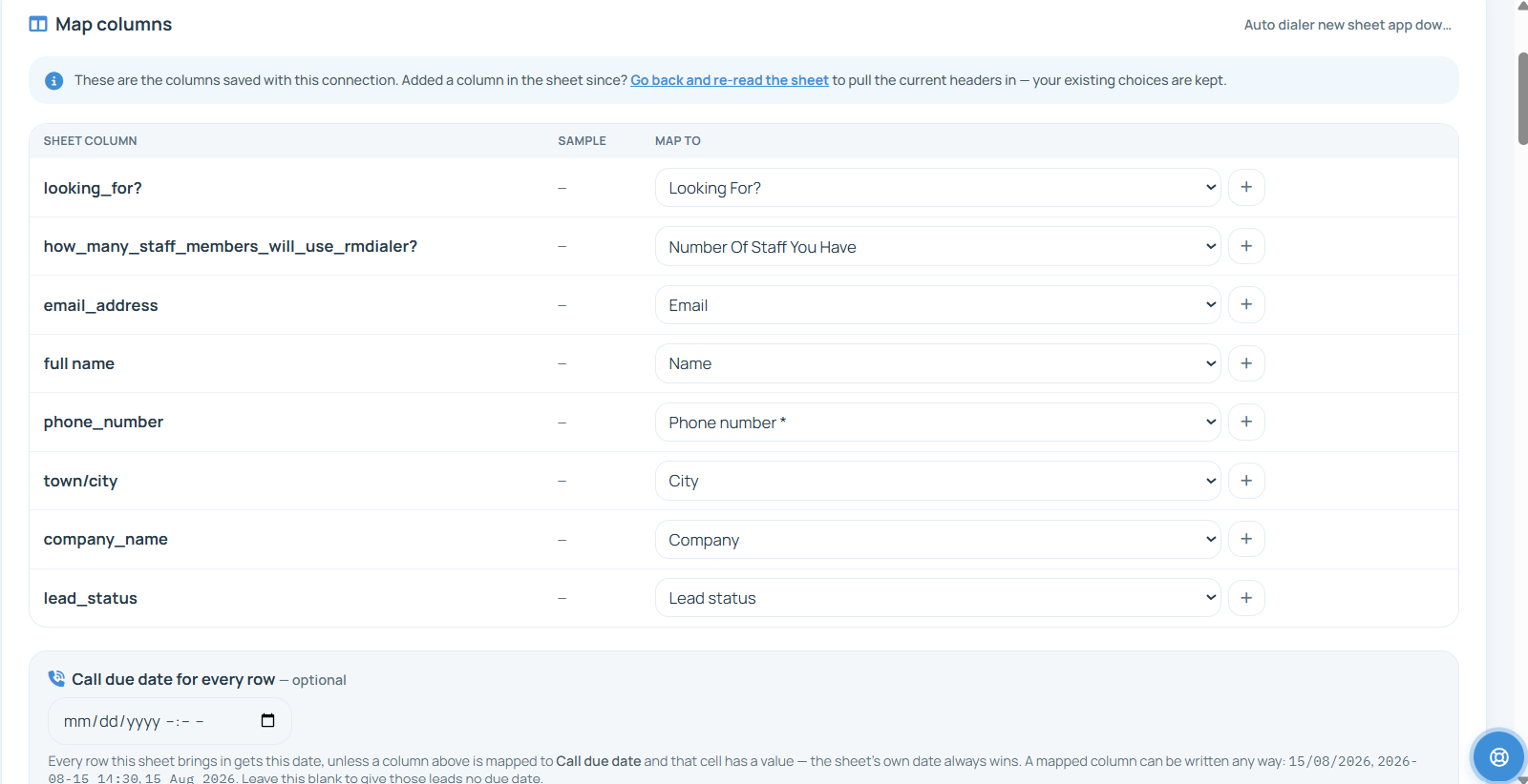 Load the same list into each in the RMDialer app: One hundred opt-in numbers with a source column, five duplicates and three do-not-call rows planted.